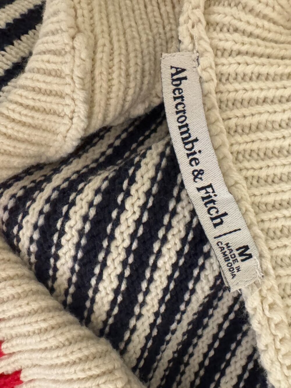 Abercrombie Lobster Nautical Sailor Collar Cardigan Sweater Medium - Picture 6 of 6